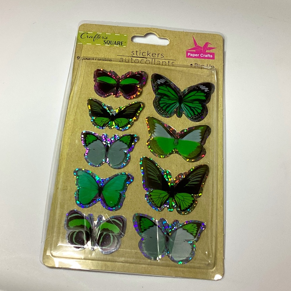 4 Pk Craft Vibrant Butterfly Sticker Collection